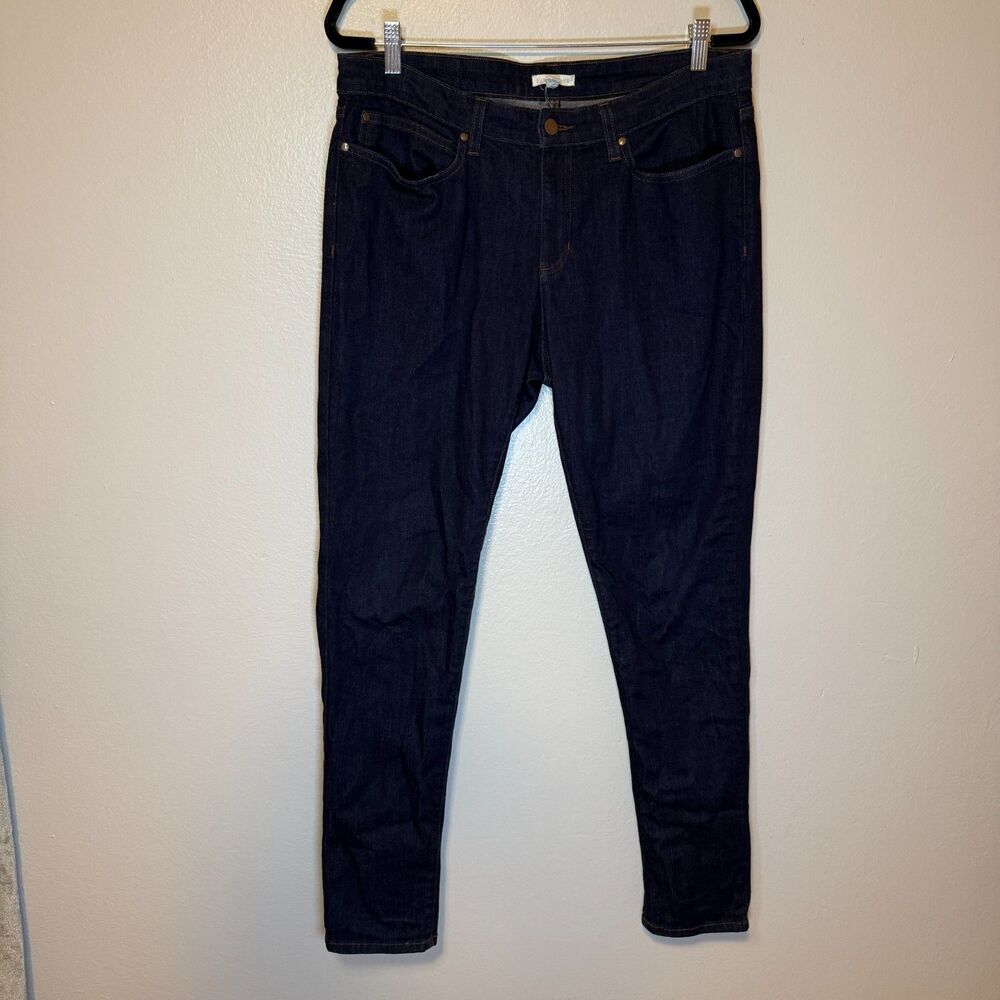Eileen Fisher Women's Organic Cotton Dark Wash Blue Denim Skinny Jeans Plus 14
